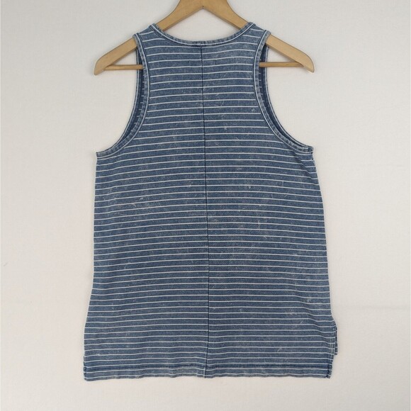 Rag & Bone / Jean Women's Small The Bowery Blue Indigo White Stripe Pocket Tank - Picture 3 of 9